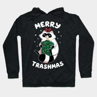 Merry Trashmas Xmas Raccoon by Tobe Fonseca Hoodie